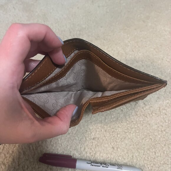 EUC Michael Kors Jet Set Bifold Slim MD Wallet Caramel Brown - Picture 4 of 5